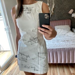 Vintage Moschino Jeans Mini Denim Graffiti Dress